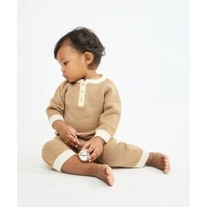 Oso & Me Archie Merino Wool Jumpsuit in Camel Size 12 Months